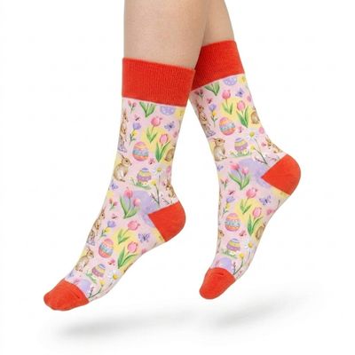 Custom Easter & Spring Print Socks - Flat Lay